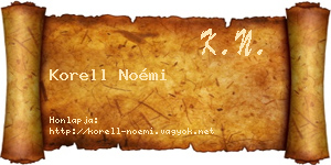 Korell Noémi névjegykártya